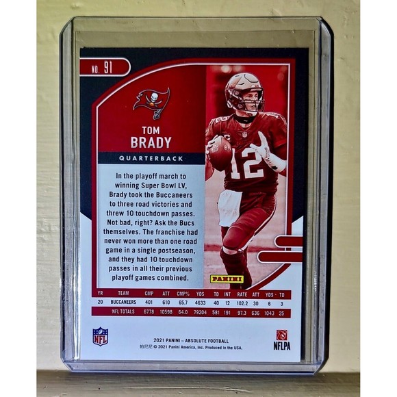 Tom Brady 2021 Panini NFL Absolute Football #91 Card - Picture 2 of 2